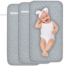 Yaopelky 3 Pack Washable Reusable Waterproof Changing Mat Longer Changing Table Cover Grey