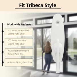 Sliding Door Lock Replacement for Andersen, 10-Years Durable Tribeca Style Thumb Latch, Gliding Door Lock Replacement Parts w/Color-Matched Screws, White