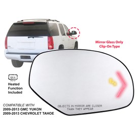 APA Replacement for Exterior Rear View Mirror Glass with Arrow Signal Blind Spot Detection Power Heated 2009-2013 YUKON TAHOE Passenger Right Side 20778441