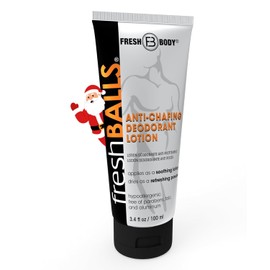 FRESH BALLS Lotion Anti-Chafing Cream Ball Deodorant for Men - Men's Anti-Chafe Lotion to Powder & Hygiene for Groin Area - Aluminum-Free, Talc-Free, 3.4 oz
