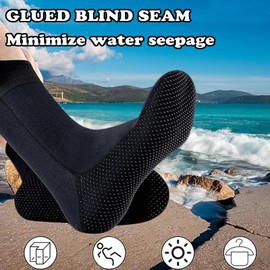 Ahaimy Neoprene socks, diving shoes, beach socks, beach volleyball socks, waterproof socks, swimming socks, neoprene socks, ice bathing, for snorkelling, surfing, sailing, universal women, men, black