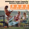 VOSFEEL Camping Fan - 20000mAh Battery Powered Fan Rechargeable with