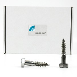DAUMLINK® 25 hexagon wood screws made of rust-proof stainless steel DIN 571 (pack of 25) for secure attachments in wood construction (M10 x 50 mm)