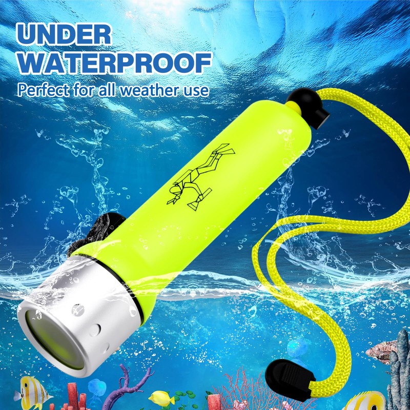 Retisee 4 Pack Scuba Diving Flashlight, 1000 Lumen T6 LED