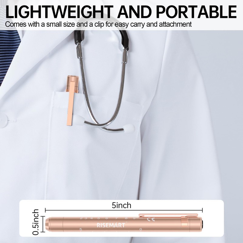 RISEMART Rechargeable Pen Light for Nurses and Doctors – LED