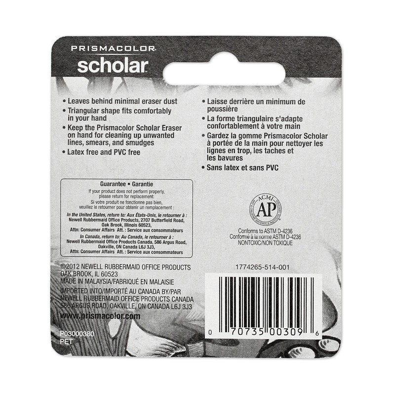 Prismacolor 1774265 Scholar Latex-Free Eraser, 1-Count
