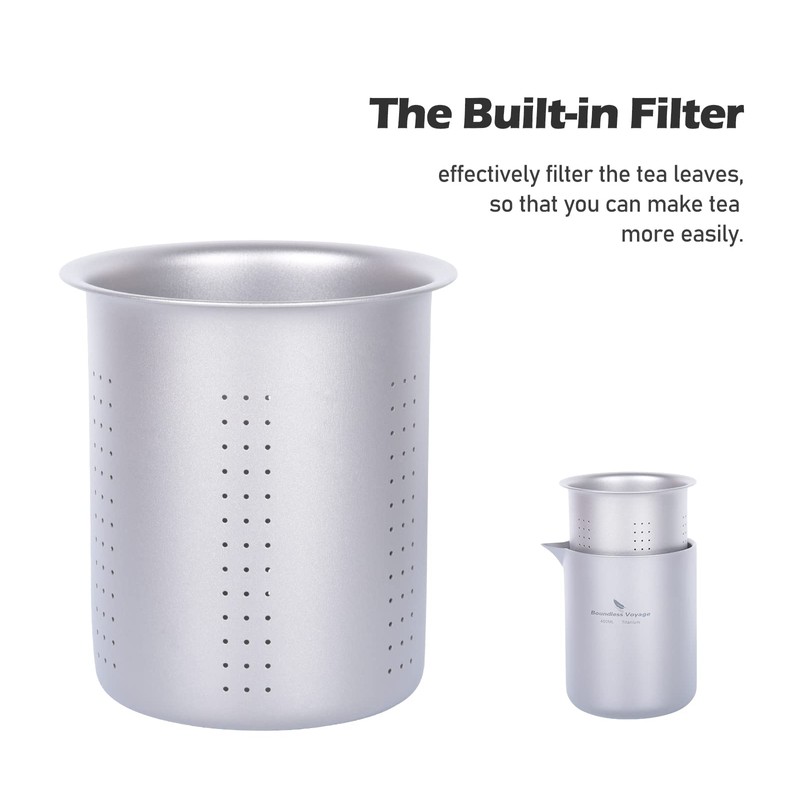 iBasingo 400ml Titanium Tea Maker and 3 Tea Cups Set