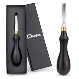 Diudus Leather Edge Beveler Tool, French Skiver, 6mm Wide Mouth Leather Edge Trimmer Skiving Crafting Tools with Wooden Handle for DIY Craft