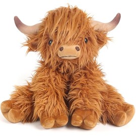 Highland Cow Stuffed Animals, Microwavable & Weighted Stuffed Animal, Highland Cow Plush for Warmth Comfort, Heatable Coolable Lavender Scent Toy, Cute Soft Plushies Gifts for Kids Boy Girl and Adults