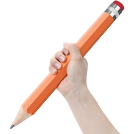 Giant Pencils for Prop/Gifts/Decor - 14 Inch  Wooden Big Novelty Pencil with Cap for Schools and Homes (Pink) - Color: Orange