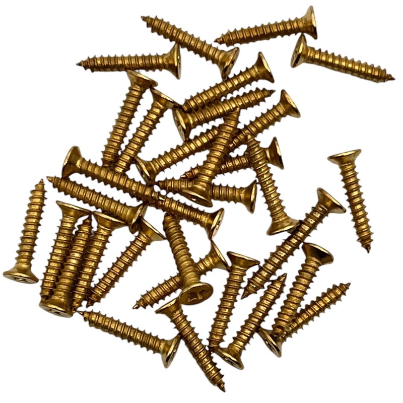 Alkan Wood Screws Brass Plated Countersunk Head Phillips 500-Piece Diameter
