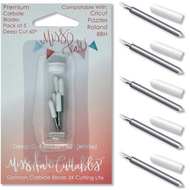 Cuchillas de carburo para máquinas de corte de vinilo Cricut Explore Air 2, corte profundo de 60 grados, paquete de 5, carburo alemán de alta calidad, por Miss Kate Cuttables - Cuchilla de repuesto