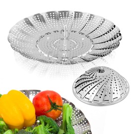 Vegetable Steamer Basket, Premium Stainless Steel Veggie Steamer Basket - Folding Expandable Steamers to Fits Various Size Pot Small by SAYFINE (5.5" 