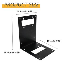 Kettion L-Shaped Mount Bracket, Parking Heater Mounting Bracket, Compatible with Eberspacher, Webasto, Chinese Diesel Heaters, Black Stainless Steel Floor Mount for Cars, SUVs, RV, Large Vehicles