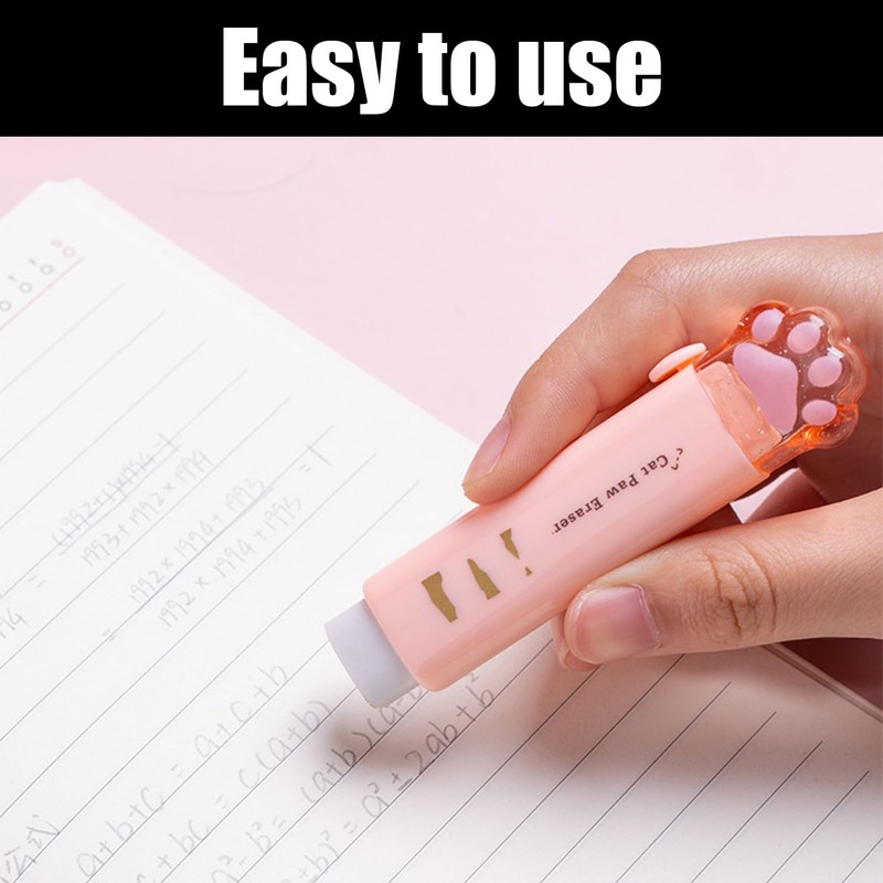 4 Pieces Cat Claw Erasers with 1 Piece Pencil Sharpener,