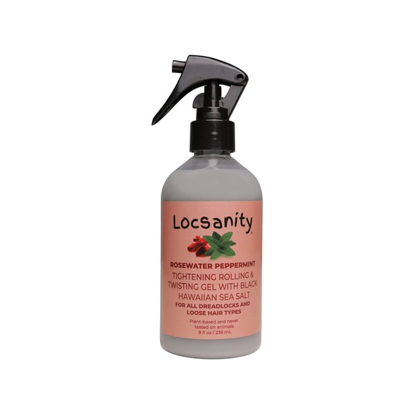 Locsanity Rosewater Peppermint Moisturizing, Tightening, Rolling Spray w/Black Hawaiian Sea Salt Dreadlock Locs