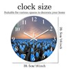 XFM Blue Tulips Glass Wall Clock for Living Room Decor