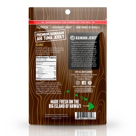Kaimana Ahi Tuna Jerky Kiawe Smoked Sea Salt 2 Ounce - Soft and Tasty - Premium Fish Jerky Made in the USA. High in Omega 3's, All Natural and Wild Caught