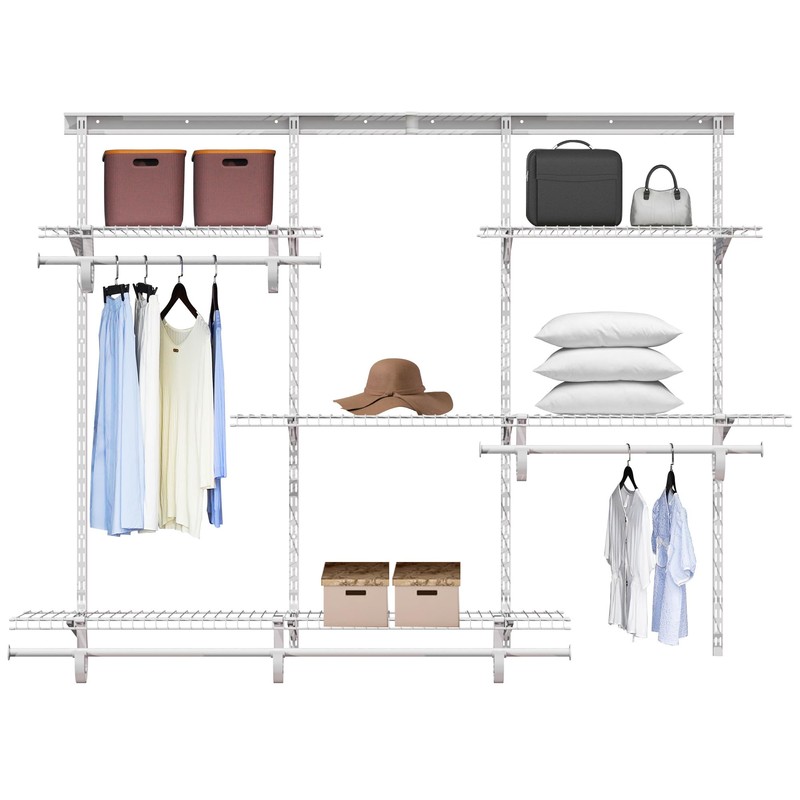 PROWORX 4-6 Ft Closet Organizer System, Adjustable Metal Wire White