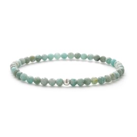 BERGERLIN Genuine Natural Stone Bracelet with 925 Sterling Silver Pearl Bracelet, for Men and Women, with Certificate of Authenticity, Stone