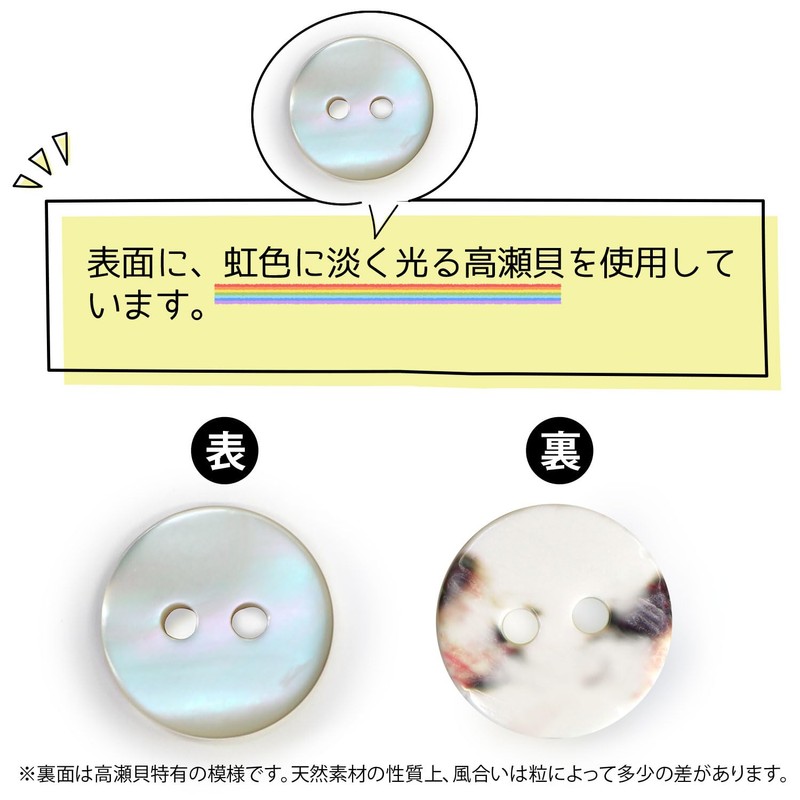 Shell Buttons, Shellfish Buttons, Single Sided, Takase Clam, Shirt Buttons,
