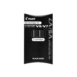 PILOT Set of 12 Sets of 3 Refill Cartridges for Hi-Techpoint V5/V7 Black