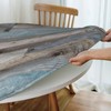 FATTTYCY Round Table Cloth Farmhouse Wood Tablecloth Elastic Edge Fitted