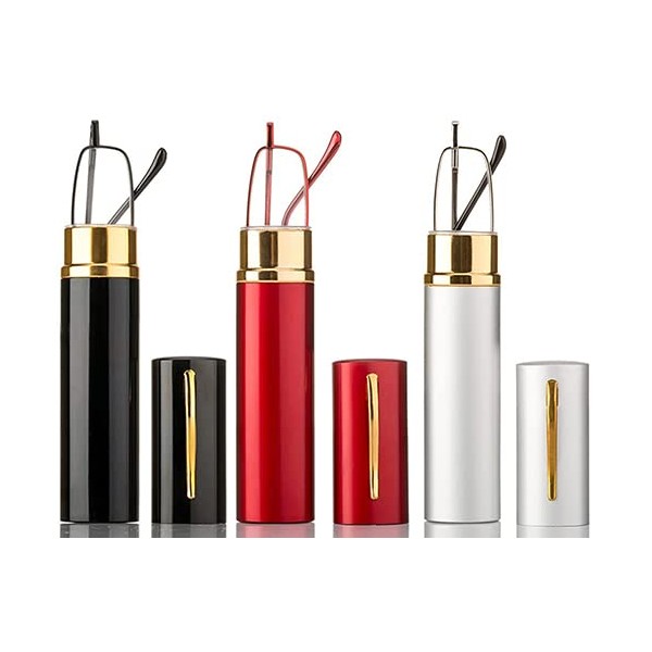 REAVEE 3 Pack Slim Pen Reading Glasses Small Tube Stylish