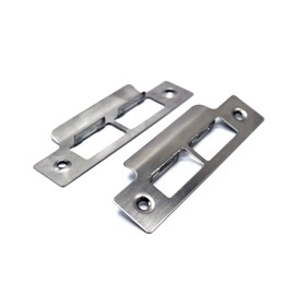 2X Long Strike Plates Brushed Satin for Mortise Latch 114mm Length x 25mm with x 1mm Thick Pack of 2