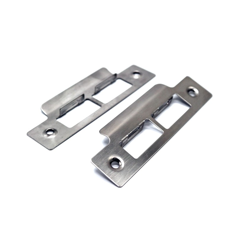 2X Long Strike Plates Brushed Satin for Mortise Latch 114mm