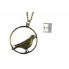 Birds In MINIBLINGS Necklace 80 cm Chain Circle XL Bronze