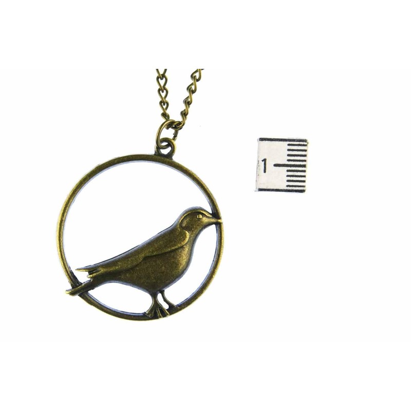 Birds In MINIBLINGS Necklace 80 cm Chain Circle XL Bronze