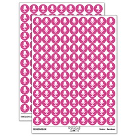 Podcast Broadcast Microphone 200+ Round Stickers - Gloss Finish - 0.50" Size - Hot Pink