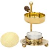 Handcrafted Adjustable Resin Incense Burner in Golden Brass with Wooden