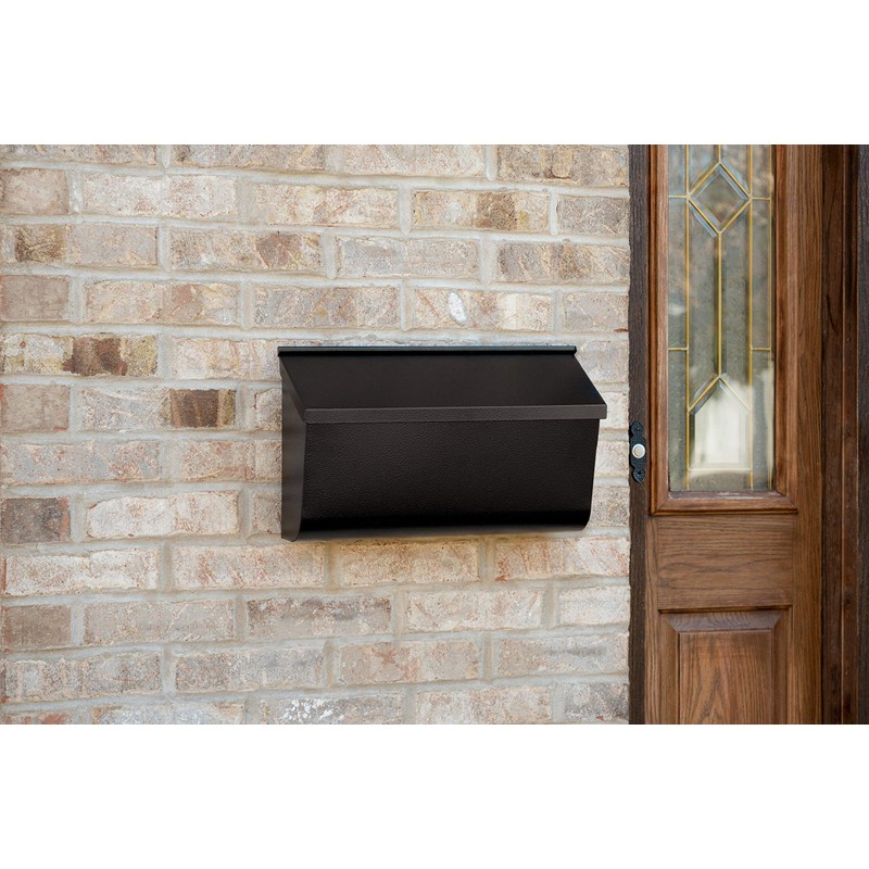 Gibraltar Mailboxes Woodlands Medium Capacity Galvanized Steel Black, Wall-Mount Mailbox,