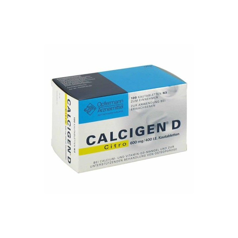 CALCIGEN D Citro 600 mg/400 IU Chewable Tablets Pack of