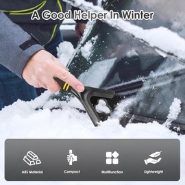 TuoYi Snow Scraper for Car Windshield, Ice Snow and Frost Scraper Detachable TPE Blade Non Scratch with Foam Handle, Scraper Blade Width 145mm for Cars SUVs and Trucks (Black)