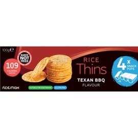 Ricesnax Texan BBQ Flavour Rice Thins 12 x 100g Delicious And Tasty Crispy Treat With Family And Friends Gift Hamper