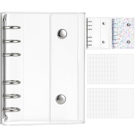 FUHAIFUNANDX Sticker Album A6 A7 M5 with 20 Refill Sheets Transparent Binder 6-Hole Sticker Storage for Girls Clear Large Fan Activity Goods Stylish Cute (Transparent, M5)