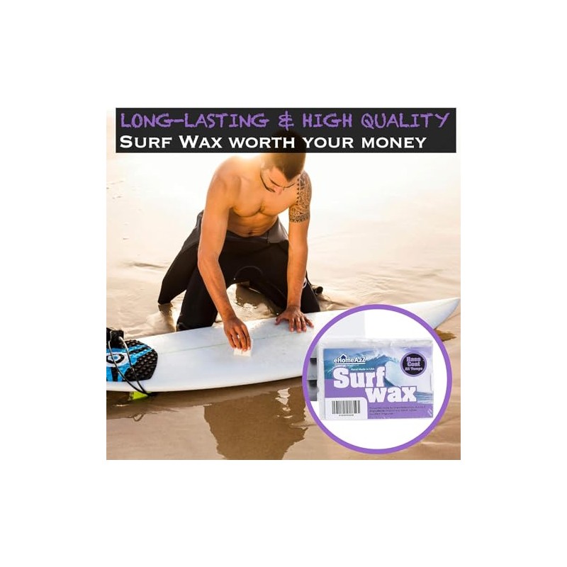 EHOMEA2Z Surfboard Wax Basecoat Bundle with Sticky Bumps Warm Tropical