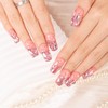LOVFUL Press on Nails Pink Glitter| Handmade with Full Covered