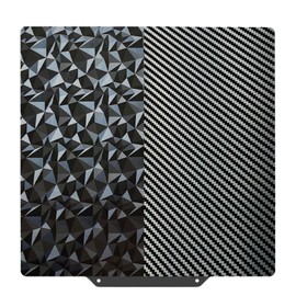 SAHVAIM PEO PET Build plate for Adventurer 5M/5M pro/Ender 3/3 Pro/Ender 3 S1/Ender 3 V2 Neo/Ender 3 Neo 3D Printer, Diamond PEO+Carbon Fiber PET Spring Steel Sheet 235 x 235 mm 3D Printer Platform.