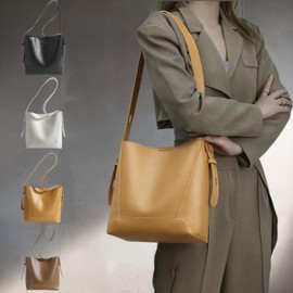 Welltude Women's Shoulder Bag, Tote Bag, Crossbody Bucket, Commuting Bag, Bag, Shoulder Bag, yellow (yellow ocher)