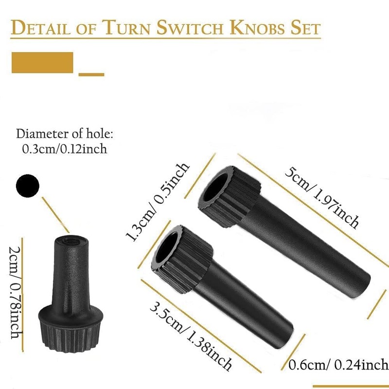 Zo.Yehaa Lamp Turn Knob On/Off Replacement 6 Pieces 3 Assorted
