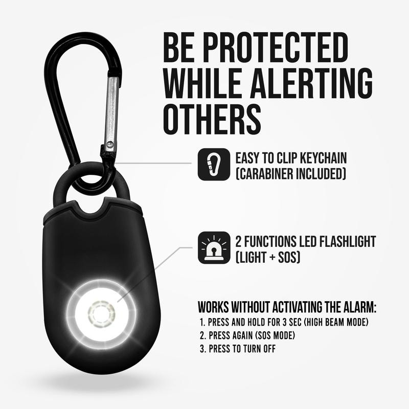Guard Dog Security Personal Alarm Siren Keychain With Flashlight -