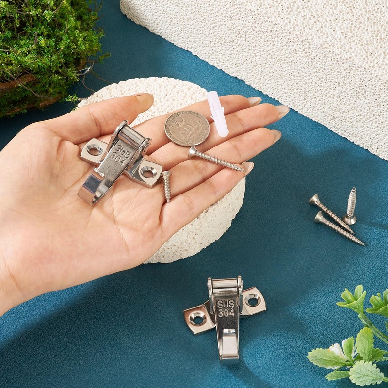Handship 2Pcs 360° Rotatable Wall Hooks for Hanging, Stainless Steel