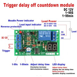 Timer Relay Delay LED Display Countdown Timer DC 12 V Adjustable Switch Module Relay On/Off Switch Module
