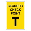 V Safety Security Check Point T 100 x 150 mm