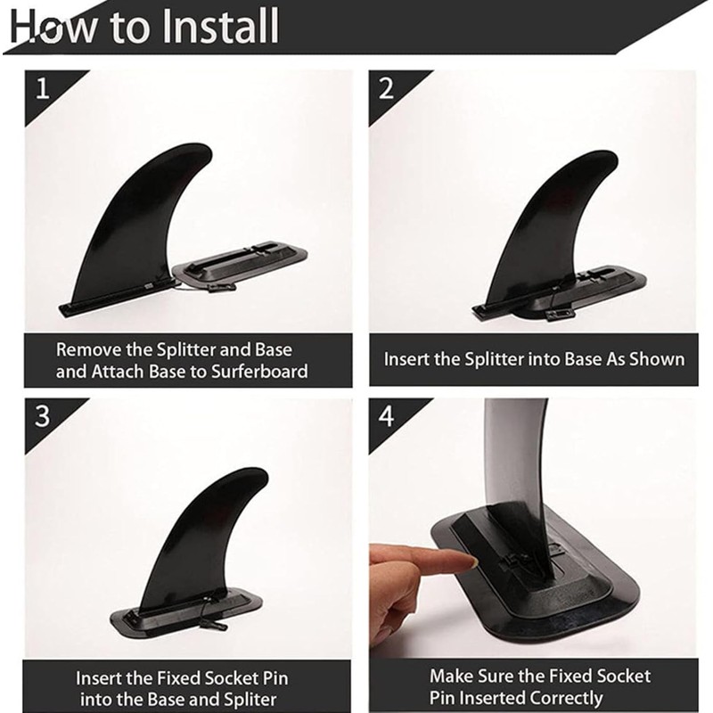 Jowxsx 5Pcs Black Surfboard Fin Clips Replacement Surfboard Fin Buckle