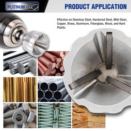 PLATINUMEDGE Deburring External Chamfer Tool, YG8 Carbide Blade, Deburring Drill Bit, Remove Burr Tools, Quick Release 1/4inch Hex Shank, Repairing Damaged Bolts, Fits for 1/8”-3/4” (3mm-19mm)